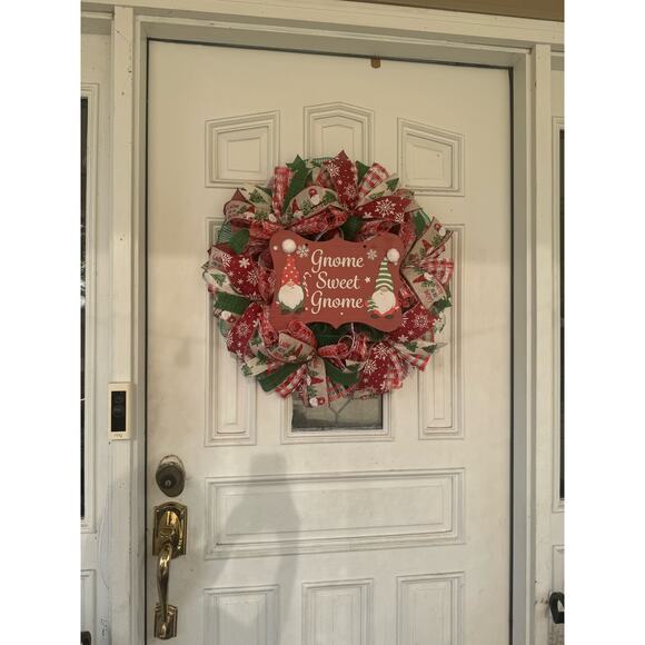 Gnome Sweet Gnome Christmas Wreath | Gnome Holiday Decor Winter Gnome Wreath xxx - Picture 6 of 6